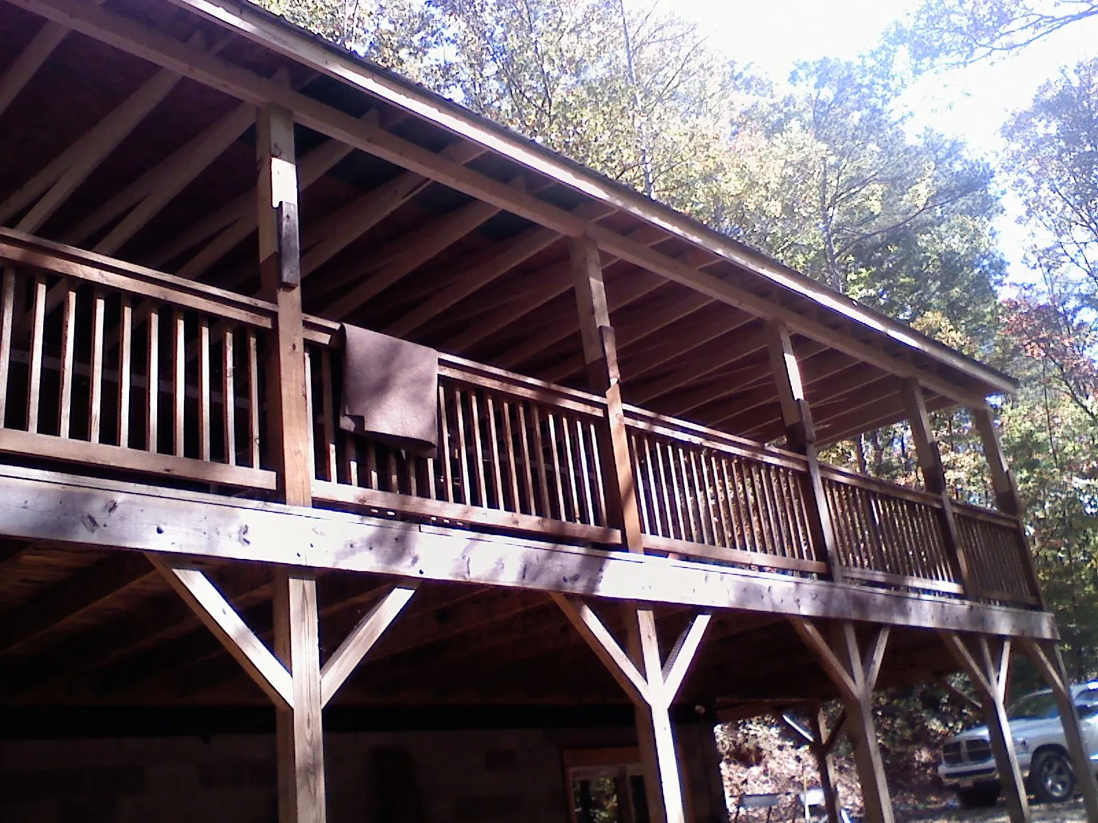 Timber framing under a new elevated porch and deck — Roof Leak Repair in Cross River by Roofing Brothers